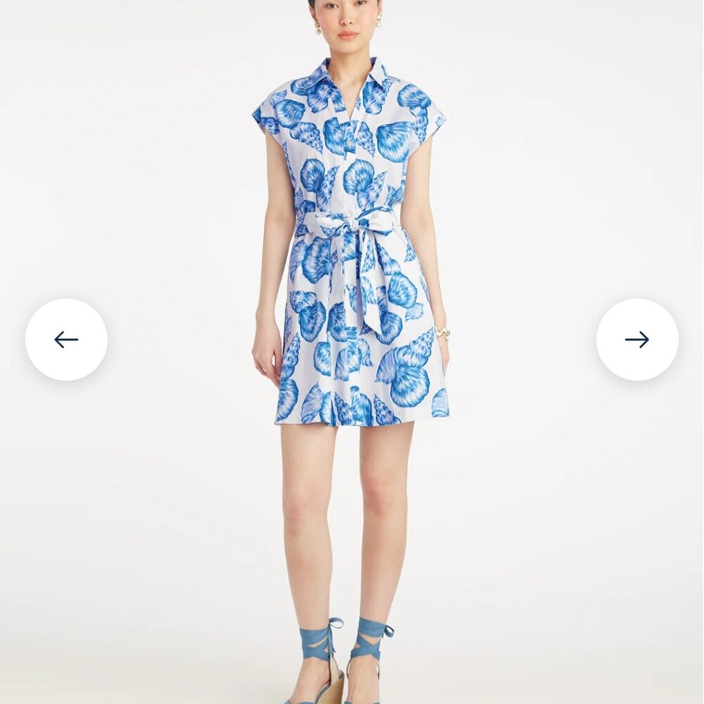 NWT Draper James Trisha Shirtdress in Seashells Size Large